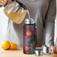 thumbnail image 4 of 20 Oz Pioneer Flower Coffee Tumbler Double Wall Insulated Stainless Steel Water Bottle | Metal Reusable Thermoses Flask with Cup Cap | Leak & Sweat Proof with Anti-Dust Lid, 4 of 7