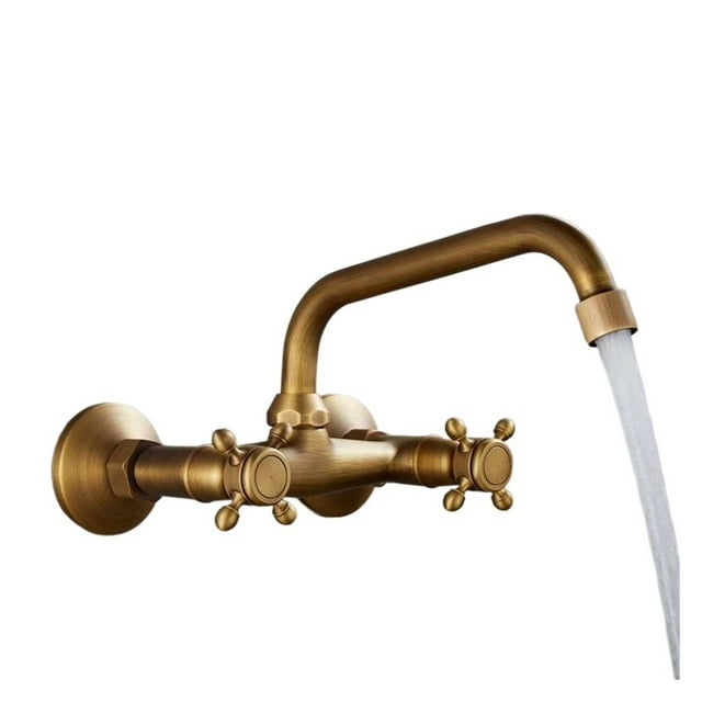 Chrome Kitchen Sink Faucet, Long Spout Rotation Daul Handle Cold Hot Water Mixer Washing Tub Crane ,Versatile Features