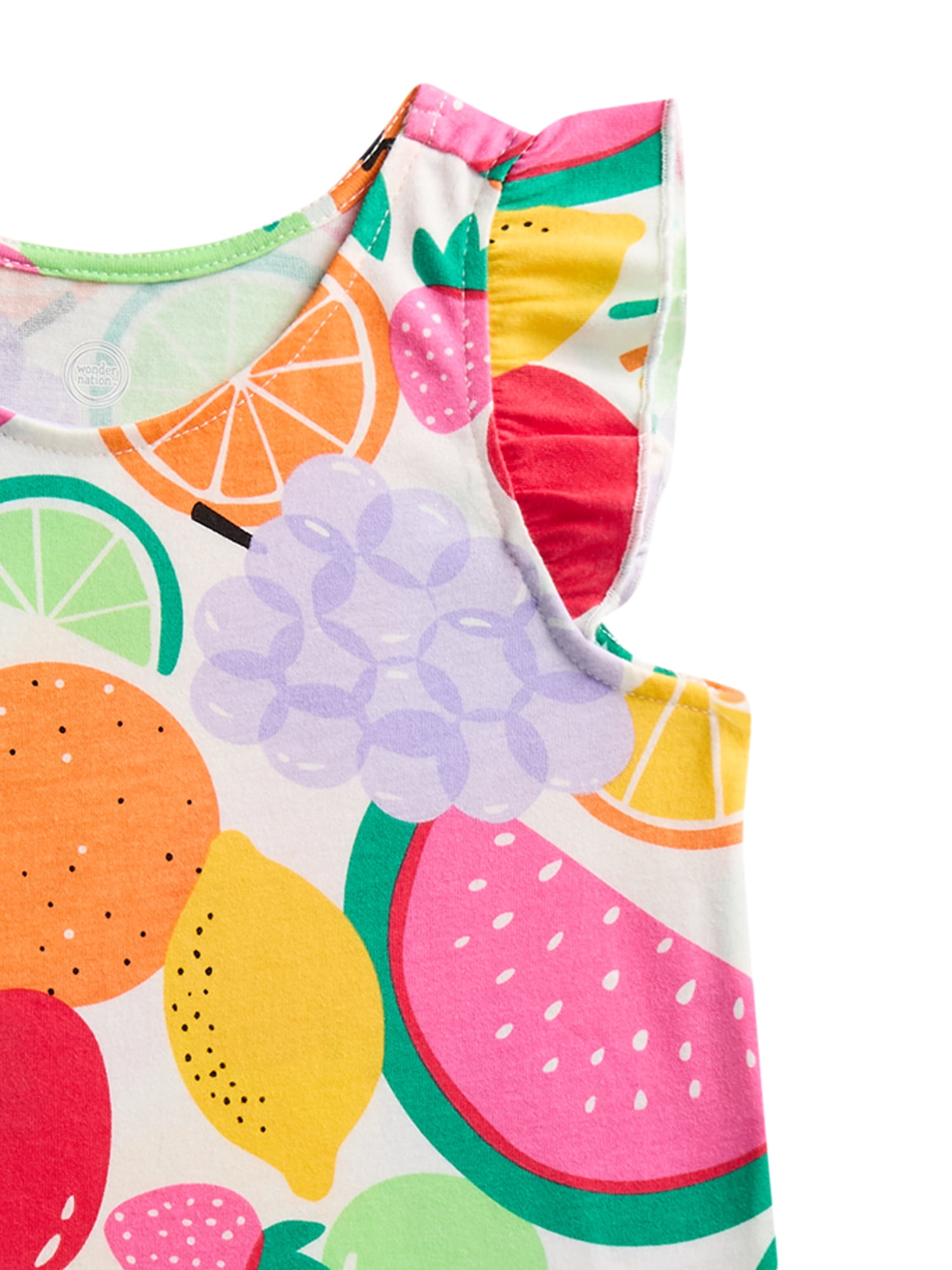 Wonder Nation Toddler Girls' Tank Top with Flutter Sleeves, 3-Pack, Sizes 18M–5T