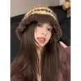 thumbnail image 3 of SikaFu Women's Striped Knitted Bucket Hats Winter Female Thicken Warm Fisherman Cap Girls Outdoor Ski Cold Hat Ladies Panama Bob Gorros, 3 of 6