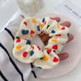thumbnail image 3 of YUANOU Femmes Mignon Coloré Cœur Tricot Larges Élastiques Bandes pour Cheveux Douce Queue de Cheval Tenir Chouchou Attache pour Cheveux Mode Accessoires pour Cheveux (Gaufrette Anneau du Côlon Bleu), 3 of 6