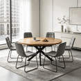 thumbnail image 5 of 43.2"-59.2" Extendable Round Dining Table for 4-6,Wooden Round Kitchen Table,Dining Room Table with Metal Frame for Dining Living Room ,Saving Space, 5 of 9
