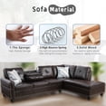 thumbnail image 3 of Sectional Couch for Living Room Furniture Sets, Faux Leather L Shape Living Room Sofa with Chaise 2 Piece Using for Apartment, Office, Bedrooms, Brown(Facing Right Chaise), 3 of 7