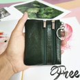 thumbnail image 1 of Monedero de piel auténtica estilo europeo y americano para mujer, bolso con cremallera para el hogar, bolso para llaves, tarjetero multifuncional, monedero, monedero, 1 of 6