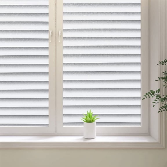 17.7"x78.7" Window Privacy Film,Frosted Glass Blackout Window Film,Blinds Pattern Window Sticker