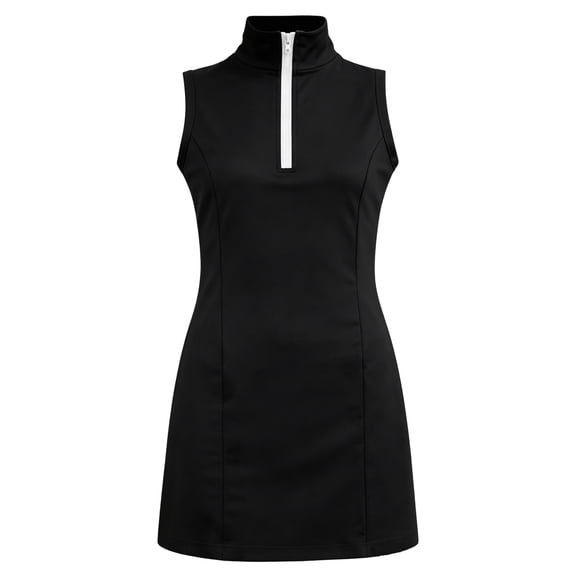 Rggeeun Child Girls Dress Solid Color Sleeveless Crew Neck Keyhole Zipper Knee Length Lightweight Slim Fit For Outdoor Picnics Graceful Playwear,Black,10-11 Years