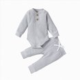 thumbnail image 5 of Gibobby Infant Baby Boys Girls Rompers Long Sleeve Round Neck Solid Color Onesie 3 6 9 12 18 Months Newborn Baby Soft Onesie Infant Winter Outfits(0-3 Months,Grey), 5 of 5