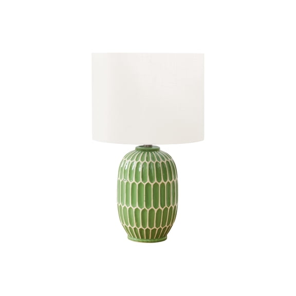 Monarch Specialties I 9877 Lighting, 22"H, Table Lamp, Green Ceramic