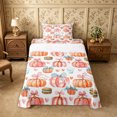 thumbnail image 2 of Erosebridal Pumpkin Sweets Twin Sheets 3pcs,Cute Fall Bedding,Light Blue,1 Flat Sheet, 1 Fitted Sheet and 1 Pillowcase, 2 of 6