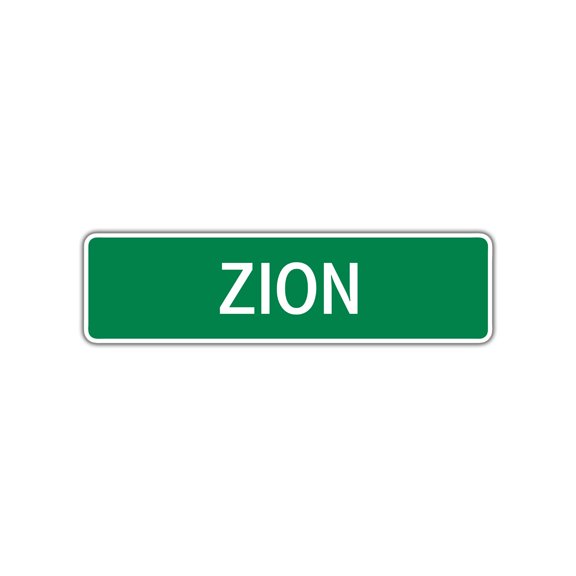 Zion Girls Children Name Letter Printed Label Indoor Outdoor Wall Plaque Decoration Novelty Aluminum Sign 4"x13.5"