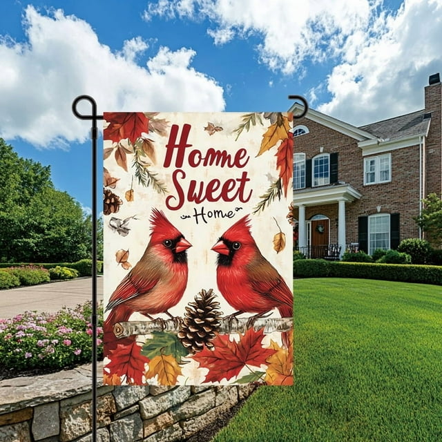 Thanksgiving Garden Flag Outdoor Decoration With Pumpkin Gnome Maple Leaf Design 30x45cm Durable Polyester Seasonal Decor