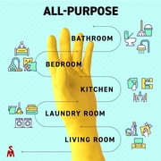 steadmax Natural Rubber Dishwashing Gloves, Large, Reusable Household, Yelow, 2 Pack