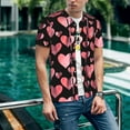 thumbnail image 6 of Hirioo Hearts for Men's Baseball T-shirt Shirts Short Sleeve Casual Summer Button Stretch T Shirts,Size S-4XL-3X-Large, 6 of 7