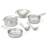 Melissa & Doug 8-Piece Stainless Steel Whats Cooking Pots and Pans Restaurant and Kitchen Play Set