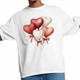 thumbnail image 4 of Camisetas para hombre con estampado de corazón, lazo y globo, de manga corta, informales, con gráficos, 4 of 8