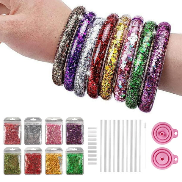 Glitter Bracelets Craft Liquid Sequins Bracelets DIY Bracelet Making