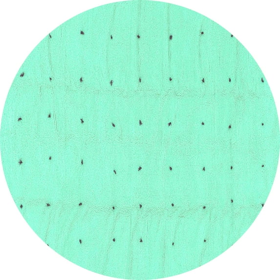 Ahgly Company Indoor Round Solid Turquoise Blue Modern Area Rugs, 5' Round