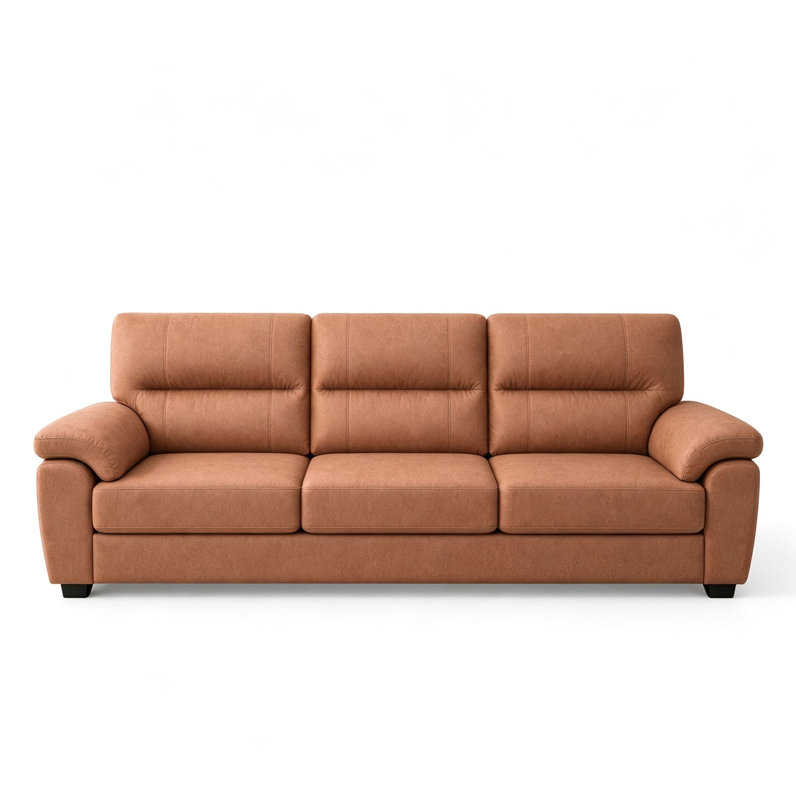 MOONMISS 84 Inch Mid-Century 3 Seater Sofa Tech Fabric Deep Plush Cushions Wide Armrests Pet Friendly Living Room,Brown