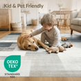 thumbnail image 4 of ODIKA 8'x10' Washable Area Rug Table Abstract Geometric Farmhouse Lines Subtle Distressed Detail for King Size Bedroom Under Bed, Master Suite, Non-Shedding, Easy Care, 4 of 7