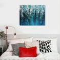 thumbnail image 4 of JRXY Abstract Teal Canvas Wall Art Turquoise Abstract Painting Teal and Grey Picture Wall Decor Blue Teal Artwork Navy Blue White Gray Abstract Painting Teal and Silver Abstract Painting 16x12in, 4 of 4