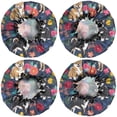 thumbnail image 2 of Shower Caps,Shiba Inu and Pioneer Flower Waterproof Shower Cap for Women 4 Pieces,Double Reusable Hair Cover for Shower PEVA Elastic Stretch Hem, 2 of 7