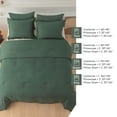 thumbnail image 3 of LEAFAX Emerald Green Comforter Set King Boho Bedding Set Exquisite Tassel Pattern Microfiber Filling, Cozy Lightweight All Season, 5-Piece, 3 of 6