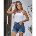 thumbnail image 4 of Store Jean Shorts Womens Stretchy High Waisted Ripped Denim Shorts with Pockets Trendy Distressed Cut Off Shorts, 4 of 6