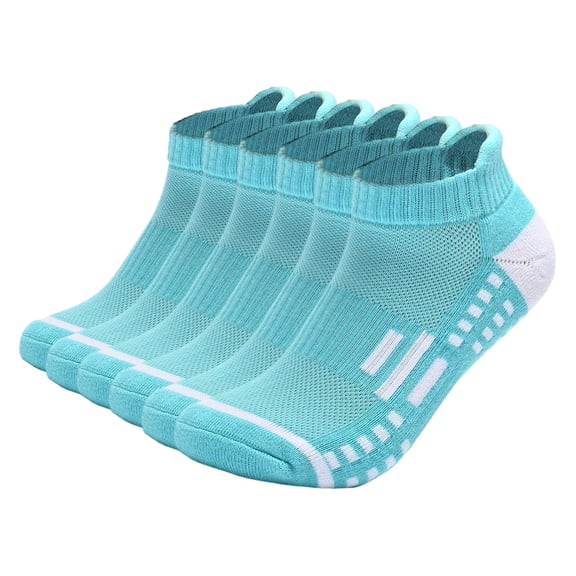 Havenx Mens Athletic Ankle Socks Cushioned Unisex athletic socks with breathable support for running, training & daily wear 6 Pairs,Light Blue