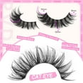thumbnail image 2 of Wispy Lashes False Eyelashes Clear Band Cat Eye Lashes Natural Look 15MM Fake Eyelashes Pack Pestañas Postizas Naturales Wispy D Curvature Lashes, 7 Pairs, 2 of 14