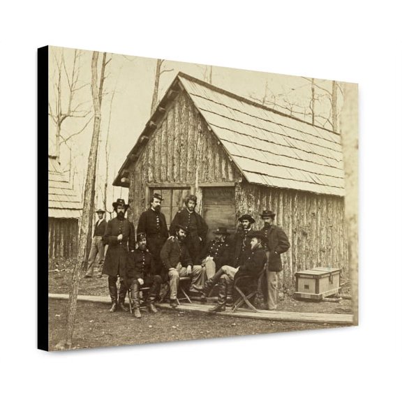 Canvas Print: Field And Staff Officers Of 50th New York Engineers Camp Near