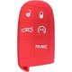 thumbnail image 1 of Para Jeep Grand Cherokee Dodge Challenger Charger Dart Durango Journey Chrysler 300 Rojo Silicona 5 Botones Smart Key Fob Remote Cover Funda protectora de entrada sin llave, 1 of 4