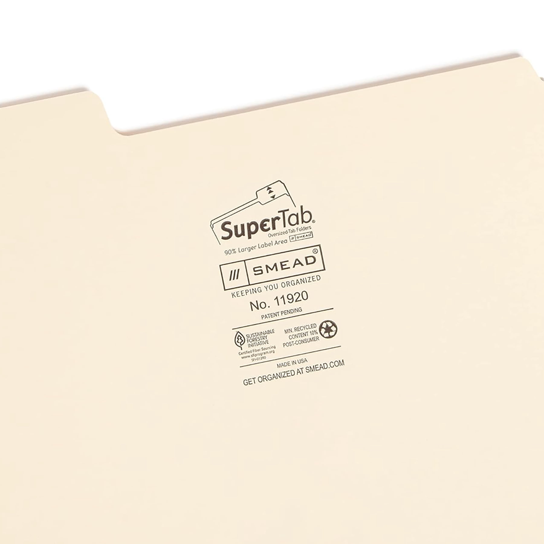 Smead SuperTab File Folder, Oversized 1/3-Cut Tab, Letter Size, Manila, 24 Per Pack, 2 Packs