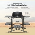 thumbnail image 3 of Arrowhead Outdoor Quick Folding Kitchen Station, 54" Wide Camping Tables with Fold-out Side Tables, 3 of 10