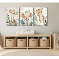 thumbnail image 2 of Safari Animals Nursery Canvas Wall Hieng Jungle Animals Cheetah Elephant Tiger Kids Room Illustration Pictures Wall Decor Posters Print Hiengwork for Classroom Boy's Girl's Room Bedroom, 2 of 6