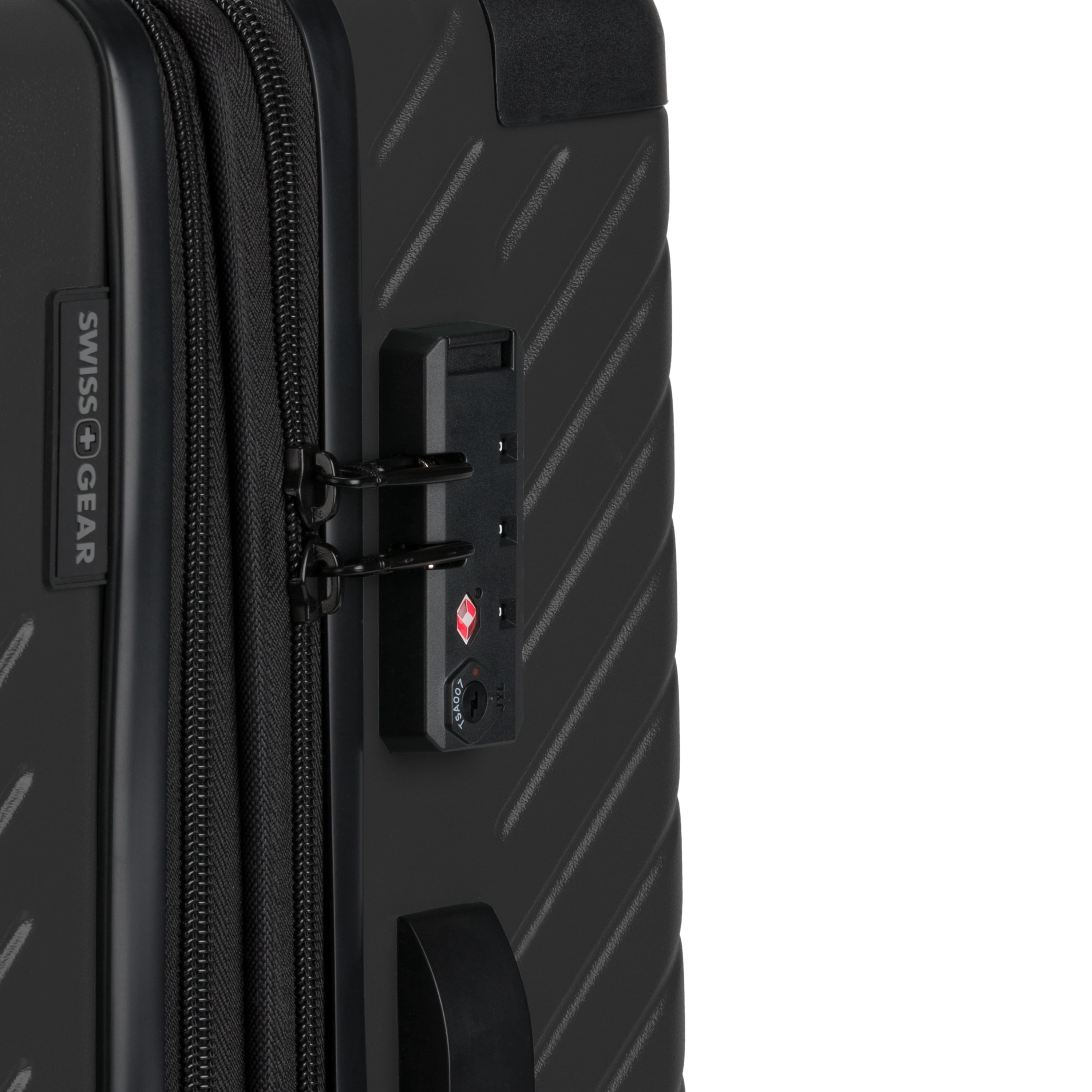 SWISSGEAR Edge Hardside Medium Checked Spinner, Black