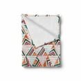 thumbnail image 2 of Tribal Soft Flannel Fleece Throw Blanket, Vibrant Triangle Watercolor Timeless Hand Drawn Doodle Pattern, Cozy Plush for Indoor and Outdoor Use, 50" x 70", Orange Jade Green Pink, by Ambesonne, 2 of 6