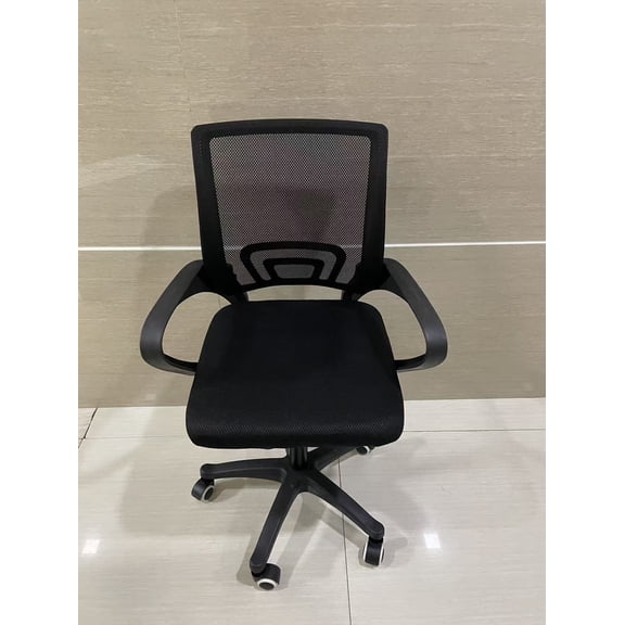 Wouhcyg Office chairs,Office Desk Computer Chair Ergonomic Mesh Gaming Mid Back Seat with Comfy Lumbar Support Adjustable Height Swivel for Home Task (Black)