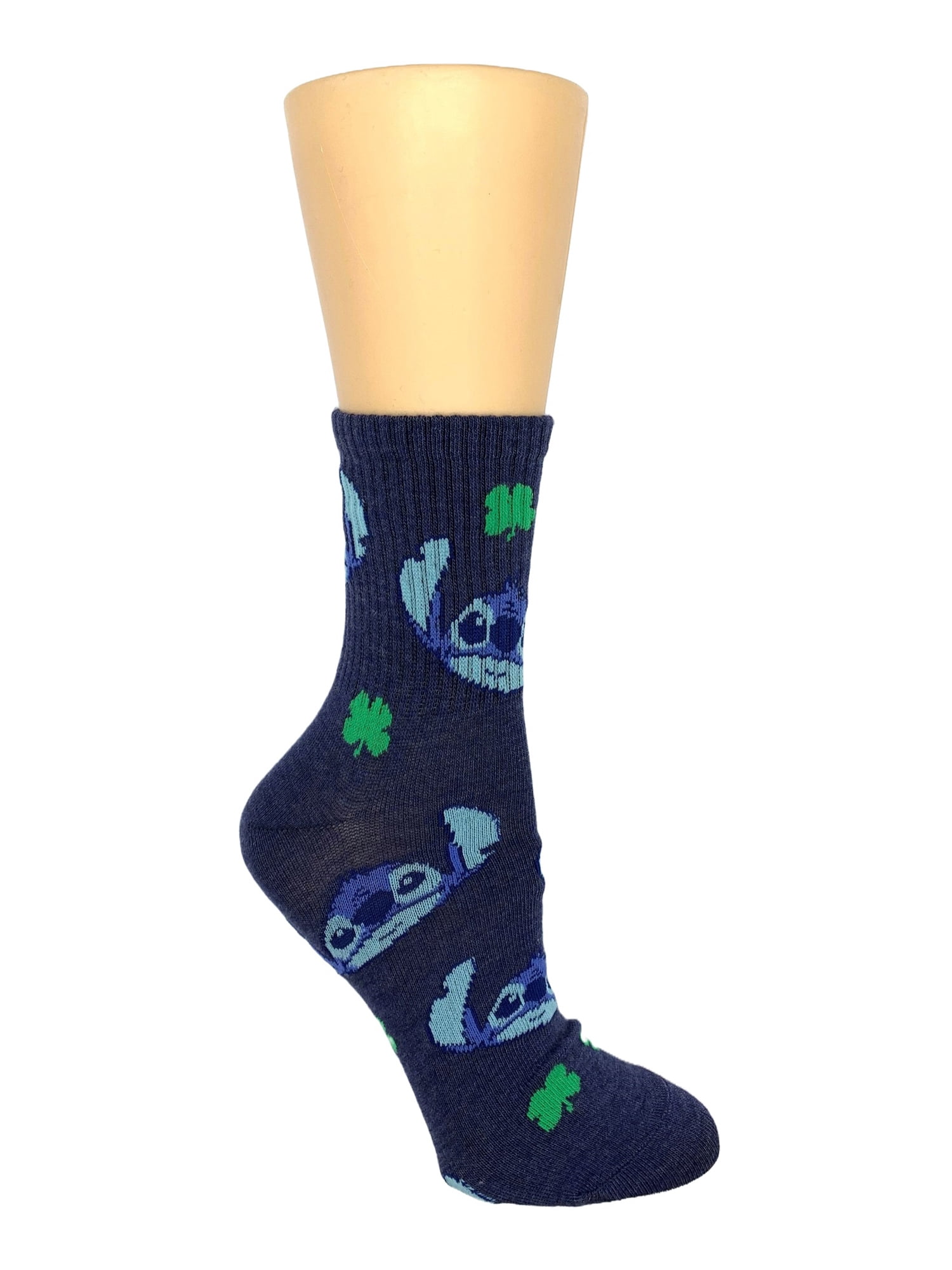 Lilo & Stitch Women's St. Patrick's Day Mid Crew Socks, 2-Pack, Shoe Size 4-10