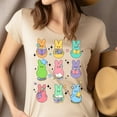 thumbnail image 4 of Cute Reading Bunny Shirt with Colorful Peeps & Books, Heliconia, Size XL, 4 of 6