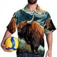 thumbnail image 4 of Yak Men's Short Sleeve Beach Shirts, Casual Printed Button Down Poplin Shirt Summer., 4 of 6