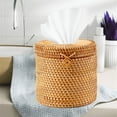 thumbnail image 6 of Rattan Tissue Box Toilet Paper Cover Wicker Decorative Holders with Lid for Storage Single Roll and Tissues in Bathroom, 6 of 11