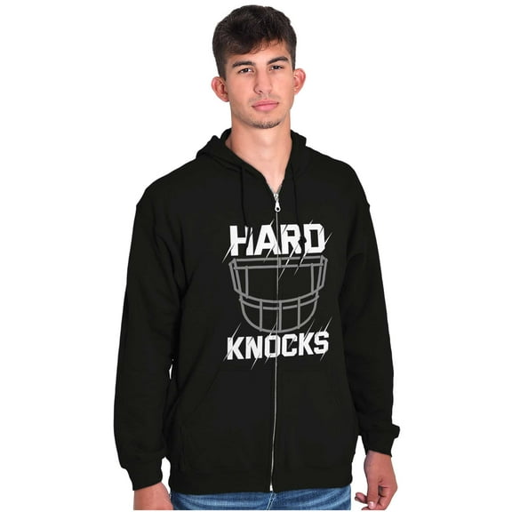 Football Athlete Helmet Hard Knocks Zip Hoodie Sweatshirt Men Brisco Brands S