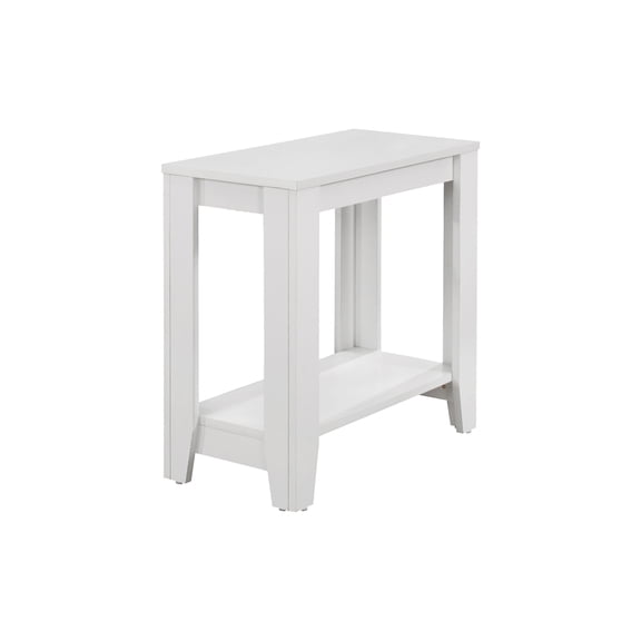 Modern White Accent Table, Side & End Table for Bedroom, Living Room, Two Tier Design