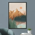 thumbnail image 2 of IDEA4WALL Framed Canvas Print Wall Art Pine Tree Forest Mountain Lake Reflection Nature Art Wilderness Illustrations Decorative Bohemian Multicolor Mid-Century Modern Print - 24"x36" Black, 2 of 5