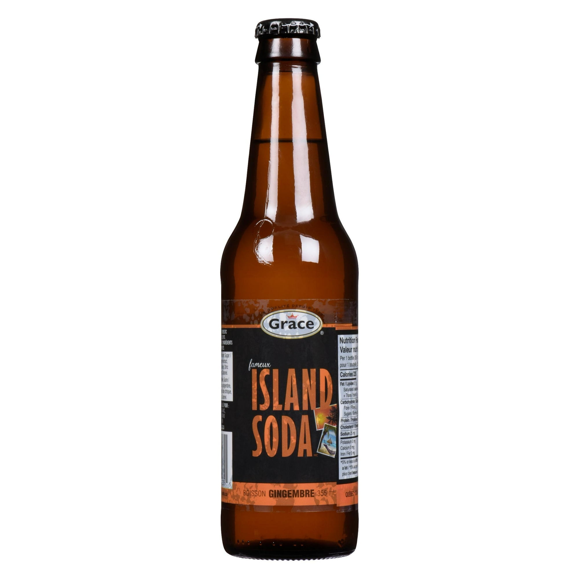 Grace Island Soda Ginger Beer, 355ml Bottle, Grace Island Soda Ginger Beer, 355ml Bottle