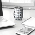 thumbnail image 3 of 12oz Stemless Wine Tumblers White Bigfoot and Pine Tree Pattern Vacuum Insulated Stainless Steel Travel Tumbler Cups Mug with Lid and Straw for Champaign,Cocktail,Beer with Cleaning Brush, 3 of 5