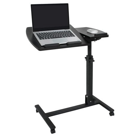 Zeny Rolling Laptop Desk Table Angle & Height Adjustable Laptop Stand Cart Computer Desk Delux Mobile Lap Desk Workstation Notebook Cart Over Bed Table for Home Office w/Lockable (Best Height For Computer Desk)