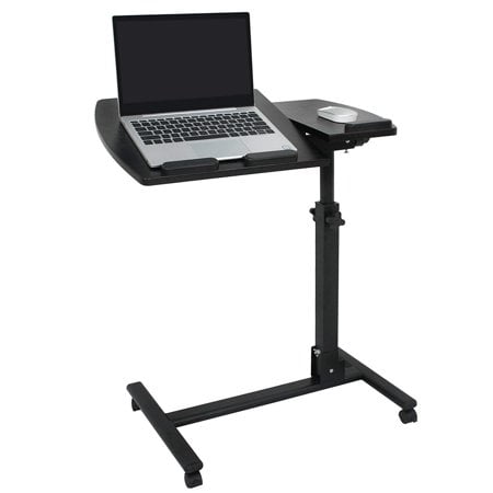 Zeny Rolling Laptop Desk Table Angle & Height Adjustable Laptop Stand Cart Computer Desk Delux Mobile Lap Desk Workstation Notebook Cart Over Bed Table for Home Office w/Lockable (Best Height Adjustable Desk)