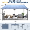 thumbnail image 3 of Perfect Garden 10' x 14' ft Outdoor Pergola Gazebo,Wall-Mounted Lean to Metal Awning Gazebo with Roof,Large Heavy Duty for Patio,Decks,Backyard, 3 of 10