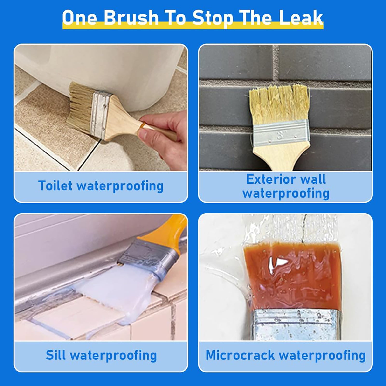 Clearance Adhesive mucilage under $7,Clear Adhesive With Roller Brush Super Strong Anti Leakage Agent Adhesive Coating Agent For Indoor Outdoor 1ml 1PC
